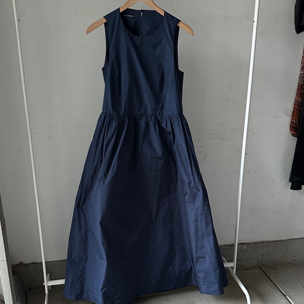 Emporio Armani Navy Blue Midi Dress